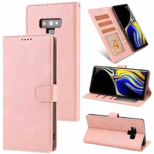 For Samsung Galaxy Note9 Fantasy Classic Skin-feel Calfskin Texture Magnetic Buckle Horizontal Flip PU Leather Case with Holder & Card Slot & Wallet(Pink)