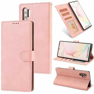 For Samsung Galaxy Note10+ Fantasy Classic Skin-feel Calfskin Texture Magnetic Buckle Horizontal Flip PU Leather Case with Holder & Card Slot & Wallet(Pink)
