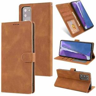For Samsung Galaxy Note20 Fantasy Classic Skin-feel Calfskin Texture Magnetic Buckle Horizontal Flip PU Leather Case with Holder & Card Slot & Wallet(Brown)