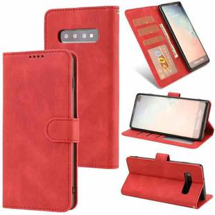 For Samsung Galaxy S10 Fantasy Classic Skin-feel Calfskin Texture Magnetic Buckle Horizontal Flip PU Leather Case with Holder & Card Slot & Wallet(Red)