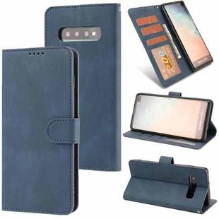 For Samsung Galaxy S10 Fantasy Classic Skin-feel Calfskin Texture Magnetic Buckle Horizontal Flip PU Leather Case with Holder & Card Slot & Wallet(Blue)