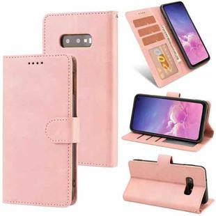 For Samsung Galaxy S10e Fantasy Classic Skin-feel Calfskin Texture Magnetic Buckle Horizontal Flip PU Leather Case with Holder & Card Slot & Wallet(Pink)