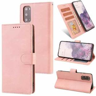 For Samsung Galaxy S20 Fantasy Classic Skin-feel Calfskin Texture Magnetic Buckle Horizontal Flip PU Leather Case with Holder & Card Slot & Wallet(Pink)