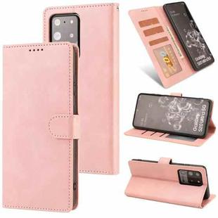 For Samsung Galaxy S20 Ultra Fantasy Classic Skin-feel Calfskin Texture Magnetic Buckle Horizontal Flip PU Leather Case with Holder & Card Slot & Wallet(Pink)