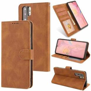 For Huawei P30 Pro Fantasy Classic Skin-feel Calfskin Texture Magnetic Buckle Horizontal Flip PU Leather Case with Holder & Card Slot & Wallet(Brown)