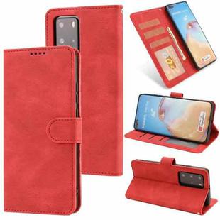 For Huawei P40 Pro Fantasy Classic Skin-feel Calfskin Texture Magnetic Buckle Horizontal Flip PU Leather Case with Holder & Card Slot & Wallet(Red)