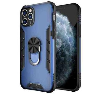 For iPhone 11 Pro Magnetic Frosted PC + Matte TPU Shockproof Casewith Ring Holder (Classic Blue)