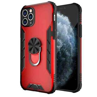 For iPhone 11 Pro Magnetic Frosted PC + Matte TPU Shockproof Casewith Ring Holder (China Red)