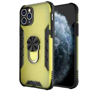 For iPhone 11 Pro Magnetic Frosted PC + Matte TPU Shockproof Casewith Ring Holder (Olive Yellow)