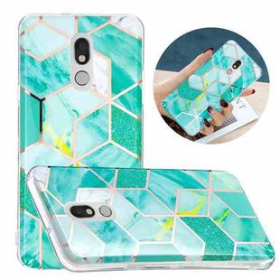 For LG Stylo 5 Flat Plating Splicing Gilding Protective Case(Green Glitter)