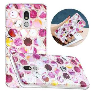 For LG Stylo 5 Flat Plating Splicing Gilding Protective Case(Round Color Matching)