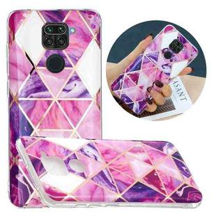 For Xiaomi Redmi Note 9 Flat Plating Splicing Gilding Protective Case(Rose Red Purple)