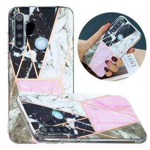 For Xiaomi Redmi Note 8 Flat Plating Splicing Gilding Protective Case(Grey Pink White Marble)