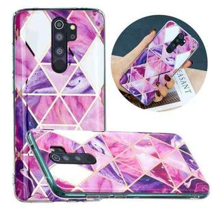 For Xiaomi Redmi Note 8 Pro Flat Plating Splicing Gilding Protective Case(Rose Red Purple)