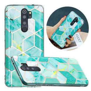 For Xiaomi Redmi Note 8 Pro Flat Plating Splicing Gilding Protective Case(Green Glitter)