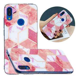 For Xiaomi Redmi Note 7 Flat Plating Splicing Gilding Protective Case(Cherry Glitter)