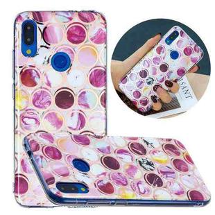 For Xiaomi Redmi Note 7 Flat Plating Splicing Gilding Protective Case(Round Color Matching)