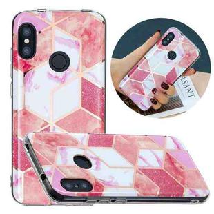 For Xiaomi Redmi 6 Pro / Mi A2 Lite Flat Plating Splicing Gilding Protective Case(Cherry Glitter)