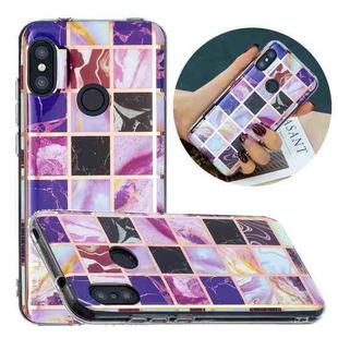 For Xiaomi Redmi 6 Pro / Mi A2 Lite Flat Plating Splicing Gilding Protective Case(Square Color Matching)