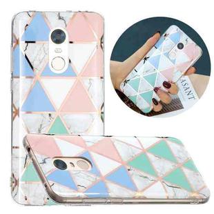 For Xiaomi Redmi 5 Plus / Note 5 Flat Plating Splicing Gilding Protective Case(Blue White Green Pink)