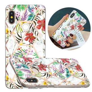 For Xiaomi Redmi Note 5 Pro Flat Plating Splicing Gilding Protective Case(Tropical Rainforest)