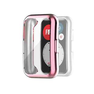 For Huawei Watch Fit Full Coverage TPU Protective Case Cover(Pink)