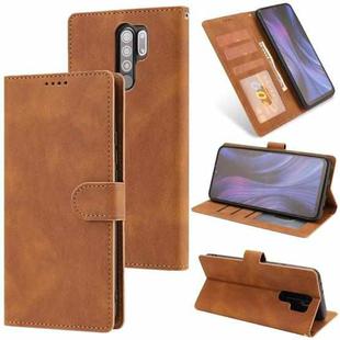 For Xiaomi Redmi 9 Fantasy Classic Skin-feel Calfskin Texture Magnetic Buckle Horizontal Flip PU Leather Case with Holder & Card Slot & Wallet(Brown)