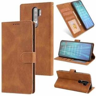 For Xiaomi Redmi Note 8 Pro Fantasy Classic Skin-feel Calfskin Texture Magnetic Buckle Horizontal Flip PU Leather Case with Holder & Card Slot & Wallet(Brown)