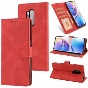 For OnePlus 8 Pro Fantasy Classic Skin-feel Calfskin Texture Magnetic Buckle Horizontal Flip PU Leather Case with Holder & Card Slot & Wallet(Red)