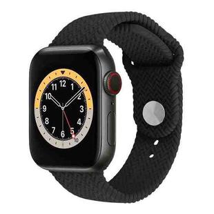 Woven Pattern Silicone Snap Watch Band For Apple Watch Series 7 41mm / 6 & SE & 5 & 4 40mm / 3 & 2 & 1 38mm(Black)
