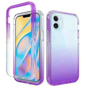 For iPhone 12 mini Shockproof  High Transparency Two-color Gradual Change PC+TPU Candy Colors Protective Case (Purple)