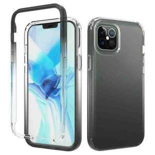 For iPhone 12 Pro Max Shockproof  High Transparency Two-color Gradual Change PC+TPU Candy Colors Protective Case(Black)