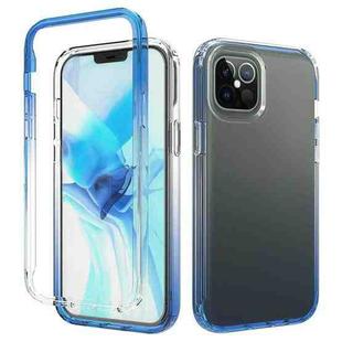 For iPhone 12 Pro Max Shockproof  High Transparency Two-color Gradual Change PC+TPU Candy Colors Protective Case(Blue)