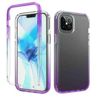 For iPhone 12 Pro Max Shockproof  High Transparency Two-color Gradual Change PC+TPU Candy Colors Protective Case(Purple)