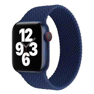 Single-turn Woven Pattern Silicone Watch Band For Apple Watch Series 7 41mm / 6 & SE & 5 & 4 40mm / 3 & 2 & 1 38mm, Size:L(Blue)