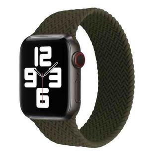 Single-turn Woven Pattern Silicone Watch Band For Apple Watch Series 7 45mm / 6 & SE & 5 & 4 44mm / 3 & 2 & 1 42mm, Size:S(Army Green)