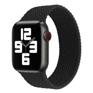Single-turn Woven Pattern Silicone Watch Band For Apple Watch Series 7 45mm / 6 & SE & 5 & 4 44mm / 3 & 2 & 1 42mm, Size:S(Black)