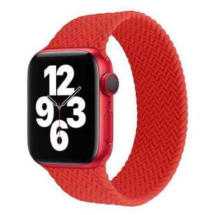 Single-turn Woven Pattern Silicone Watch Band For Apple Watch Series 7 45mm / 6 & SE & 5 & 4 44mm / 3 & 2 & 1 42mm, Size:S(Red)