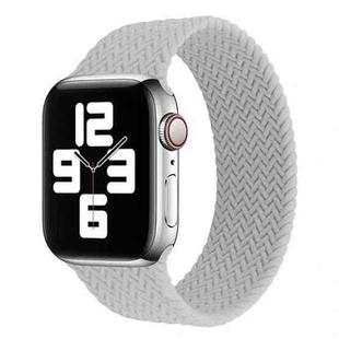 Single-turn Woven Pattern Silicone Watch Band For Apple Watch Series 7 45mm / 6 & SE & 5 & 4 44mm / 3 & 2 & 1 42mm, Size:M(Grey)