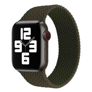 Single-turn Woven Pattern Silicone Watch Band For Apple Watch Series 7 45mm / 6 & SE & 5 & 4 44mm / 3 & 2 & 1 42mm, Size:L(Army Green)