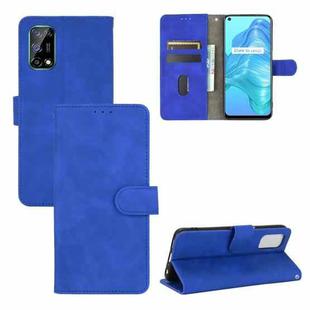 For OPPO Realme V5 / Realme Q2 Solid Color Skin Feel Magnetic Buckle Horizontal Flip Calf Texture PU Leather Case with Holder & Card Slots & Wallet(Blue)