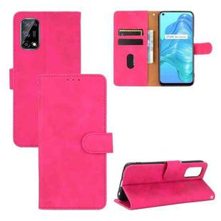 For OPPO Realme V5 / Realme Q2 Solid Color Skin Feel Magnetic Buckle Horizontal Flip Calf Texture PU Leather Case with Holder & Card Slots & Wallet(Rose Red)