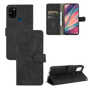 For Wiko View5 Plus Solid Color Skin Feel Magnetic Buckle Horizontal Flip Calf Texture PU Leather Case with Holder & Card Slots & Wallet(Black)