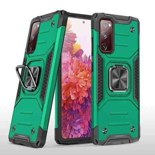 For Samsung Galaxy S20 FE Magnetic Armor Shockproof TPU + PC Case with Metal Ring Holder(Dark Green)