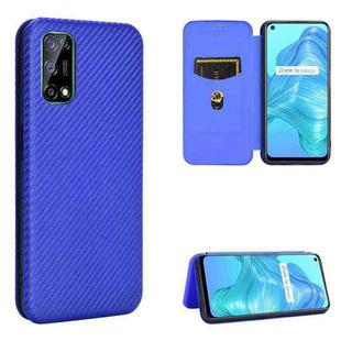 For OPPO Realme V5 / Realme Q2 Carbon Fiber Texture Horizontal Flip TPU + PC + PU Leather Case with Card Slot(Blue)
