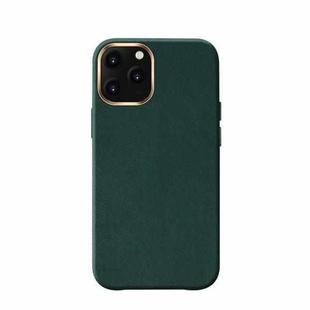 Mutural Shockproof PU+PC+Microfiber+Metal Frame Protective Case For iPhone 12 mini(Green)
