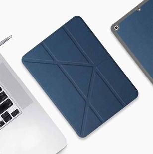 Mutural Multi-fold Smart Leather Tablet Case For iPad Air 2022 / 2020 10.9(Blue)