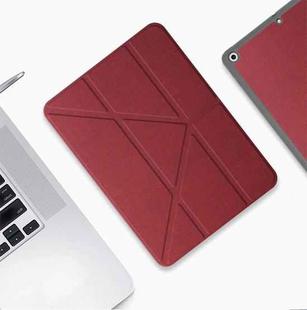 Mutural Multi-fold Smart Leather Tablet Case For iPad Air 2022 / 2020 10.9(Red)