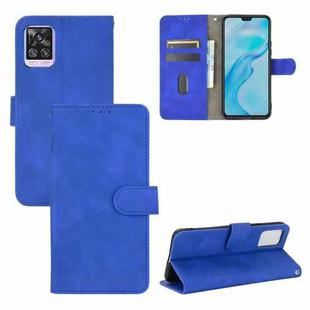 For vivo V20 Pro / S7 Solid Color Skin Feel Magnetic Buckle Horizontal Flip Calf Texture PU Leather Case with Holder & Card Slots & Wallet(Blue)