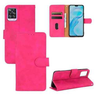 For vivo V20 Pro / S7 Solid Color Skin Feel Magnetic Buckle Horizontal Flip Calf Texture PU Leather Case with Holder & Card Slots & Wallet(Rose Red)
